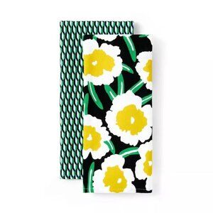DVF for Target Arrow Geo Green/Yellow Poppy 2 Kitchen Towels